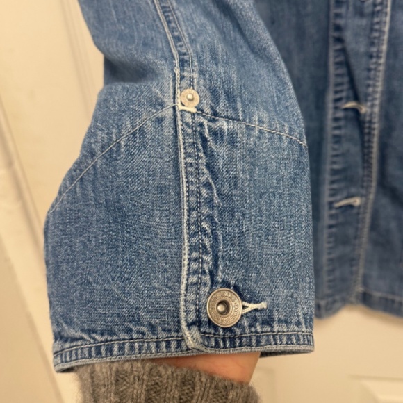 Vtg 90s Y2k DKNY Denim Jean Chore Workwear Coat Jacket Lightweight Women - Picture 2 of 8